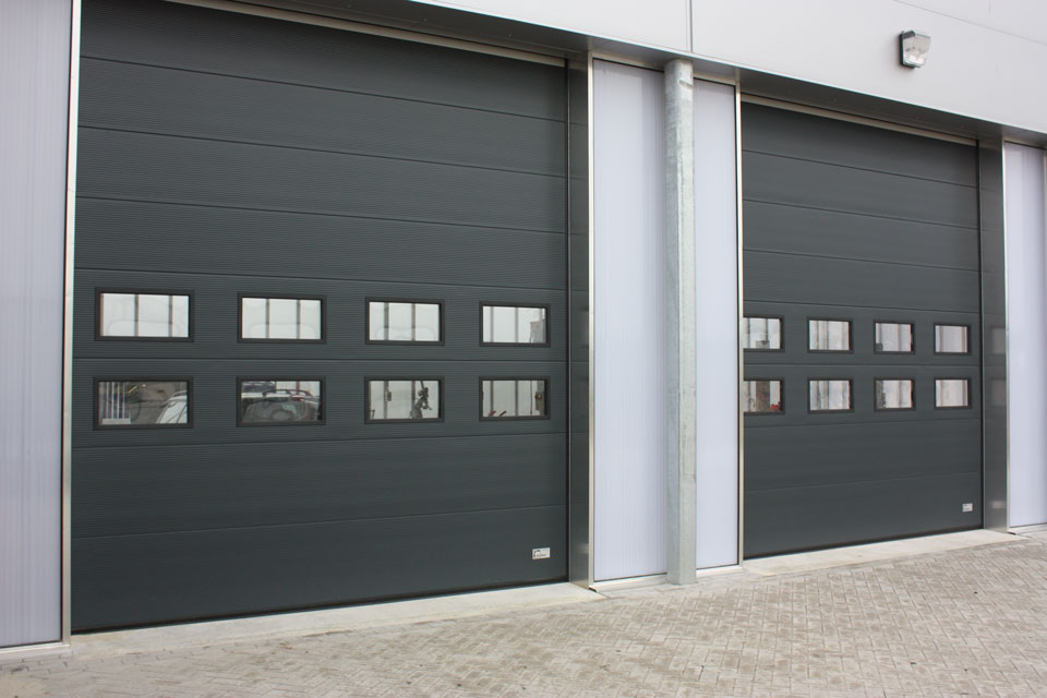 Multi-window sectional door