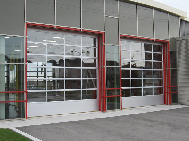 Clear glass sectional door